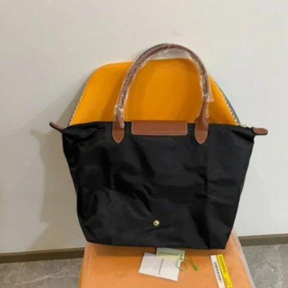 NWT Longchamp Le Pliage Original Large Shoulder Nylon Bag Tote Black - Picture 3 of 5